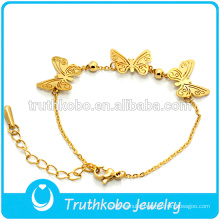 New Arrival 18k Gold Plated 316 Stainless Steel Butterfly Friendship Elastic Pattern Bracelet Jewellery